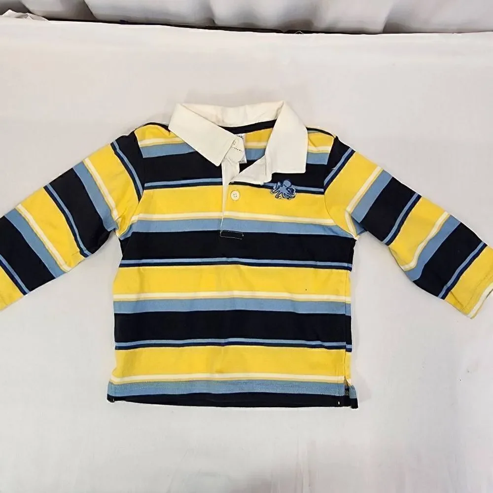 Gymboree Long-Sleeve Polo Stripe and Navy Pant Set Boys Size 18-24 mos NWT
